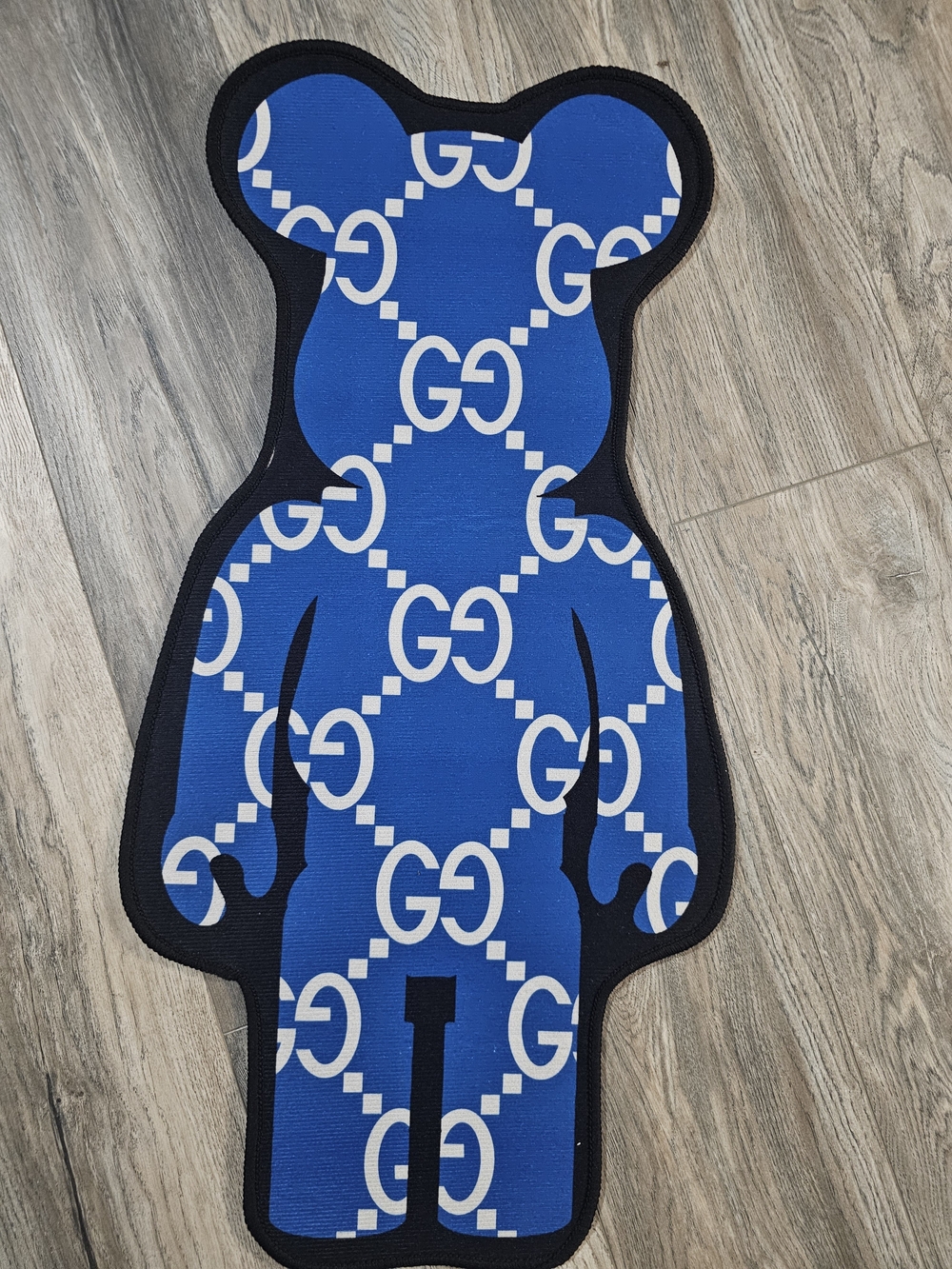 Blue GUCCI BEAR BRICK Rug - Decorative Floor Accent